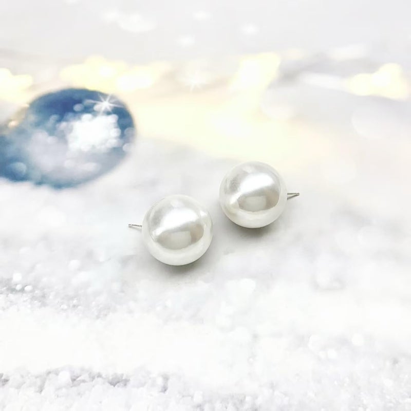 Surrounded Forest Store Double Sided Ball Earrings for Women Front and Back Pearl Stud Earrings 2 in 1 Stud Earrings - Image 5